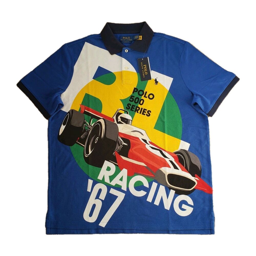 Polo Ralph Lauren Formula '67 Racing Size Large Mens 500 Series Polo Shirt
